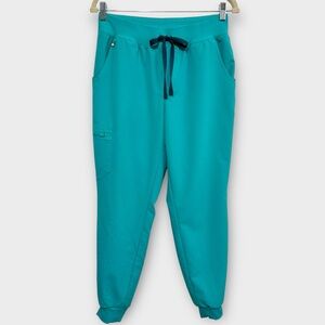 FIGS Zamora Jogger Scrub Pants Women's Medium Oasis Green Nursing Medical Tech